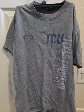 Jansport Gray TCU Texas Christian University Short-Sleeve Tee with Purple Logo
